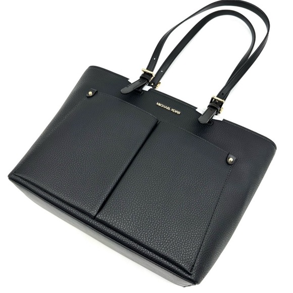 Michael Kors Jet Set Medium Pocket Tote Bag Black - Picture 9 of 10